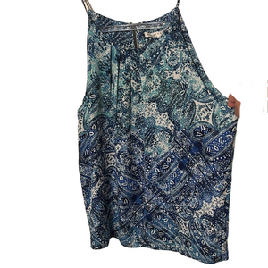🐾Violet & Claire Blue and White Paisley Camisole size M sleeveless NWT
